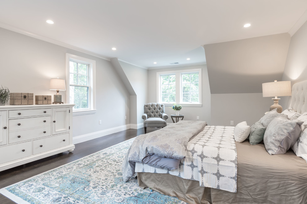 This is an example of a transitional bedroom in Boston.