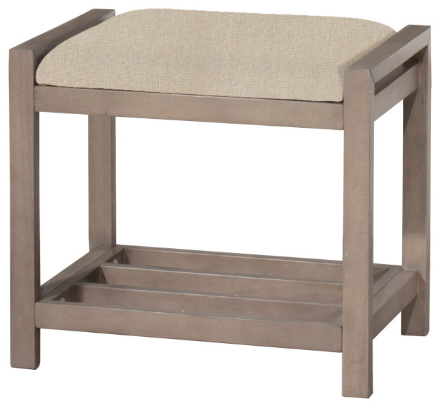 Amelia Backless Wood Vanity Stool Transitional Vanity Stools And