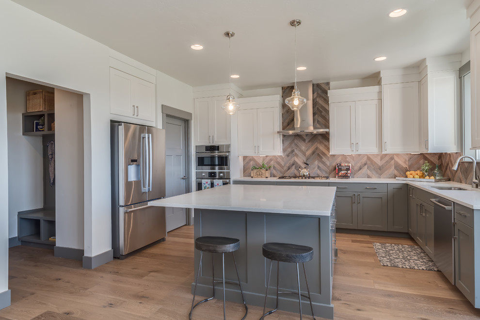 Design ideas for a transitional kitchen in Boise.