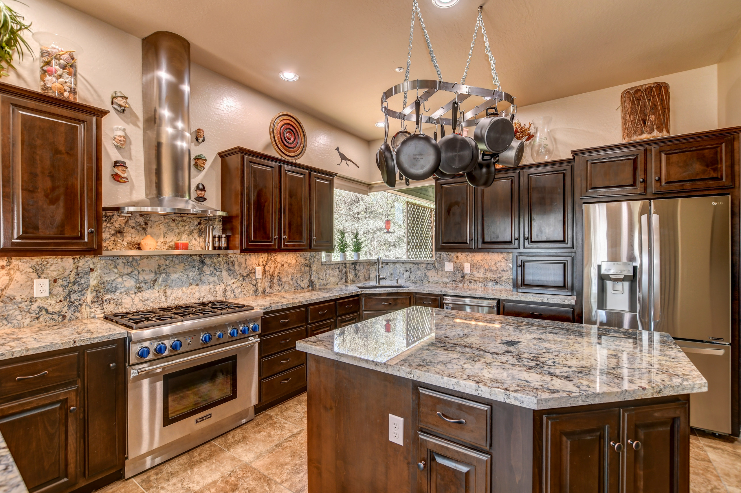 Azul Fantasy Granite with full height back splash