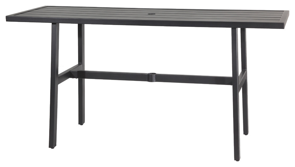 Plank 25"x72" Rectangular Balcony Table, Carbon
