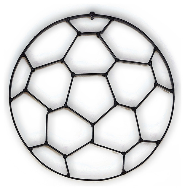 Soccer Ball Metal Wall Sculpture Modern Wall Sculptures by World Unique Imports