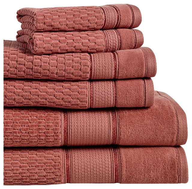 Royale 6Piece 100 Turkish Cotton Bath Towel Set Contemporary Bath