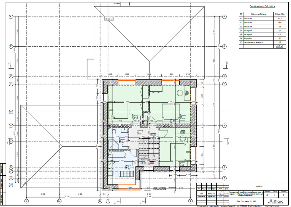 Проект 2-этажного жилого дома в г. Пермь, S=193,9 кв.м