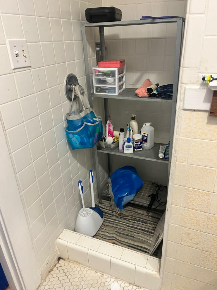 Need design help - converting old shower stall into sink area | Houzz Forum