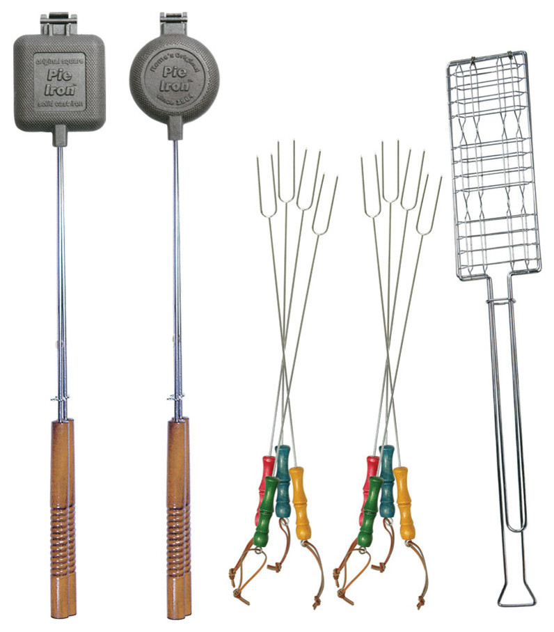 11Piece Fire Pit Cookout Set Contemporary Grill Tools & Accessories by Rome Industries, Inc.