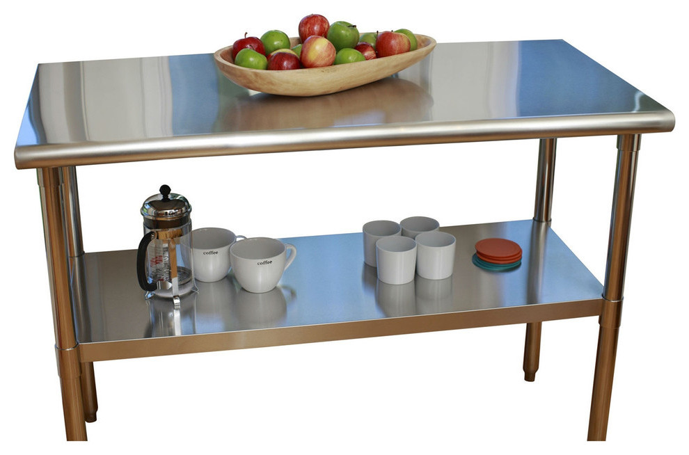 Food Safe Prep Table Utility Work Bench, Outdoor Stainless Steel Table