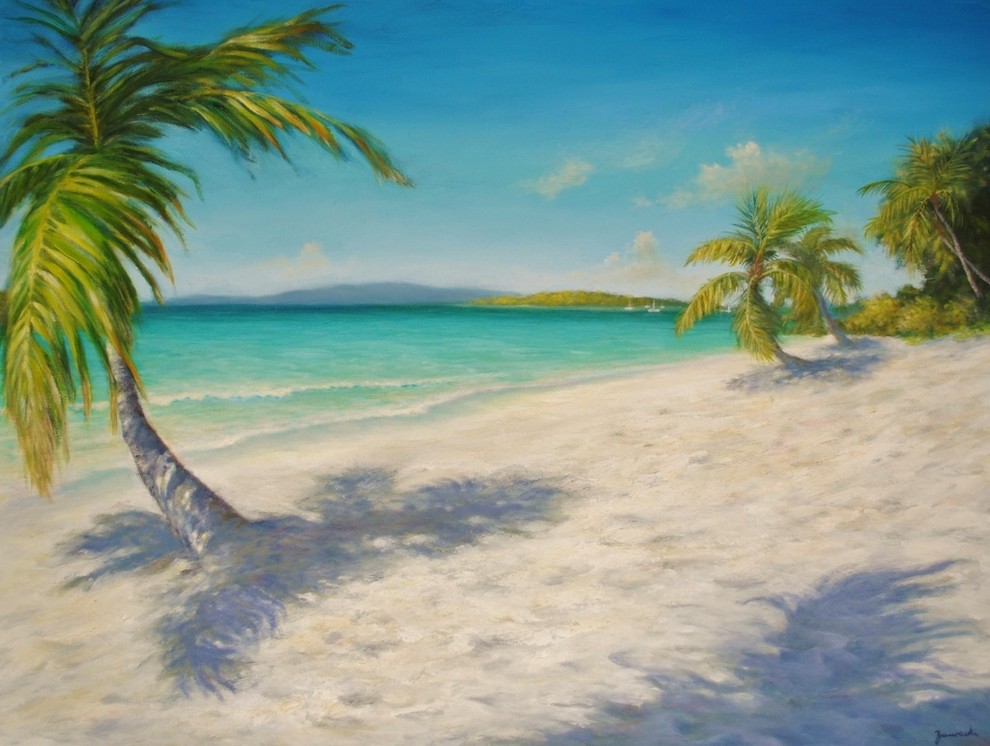 Original Caribbean Seascape painting (Solomon Beach)