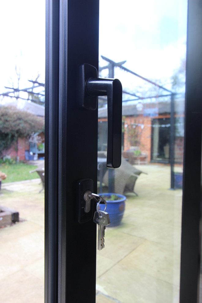 Black aluminium sliding door handle