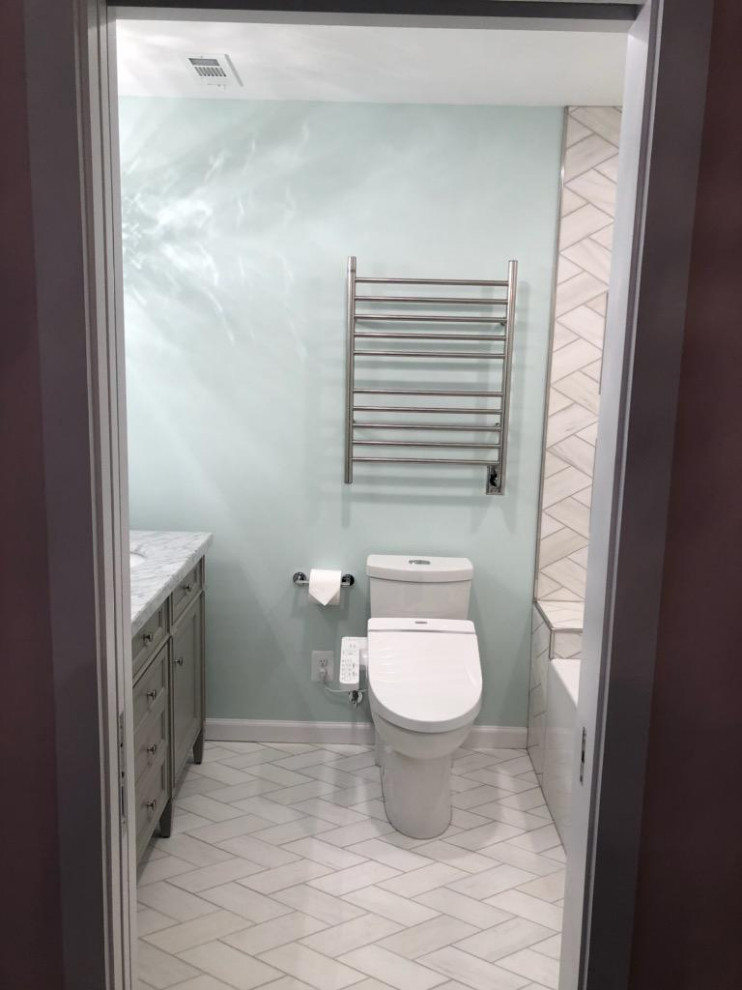 Radiant Marble Floors & Towel Warming Rack
