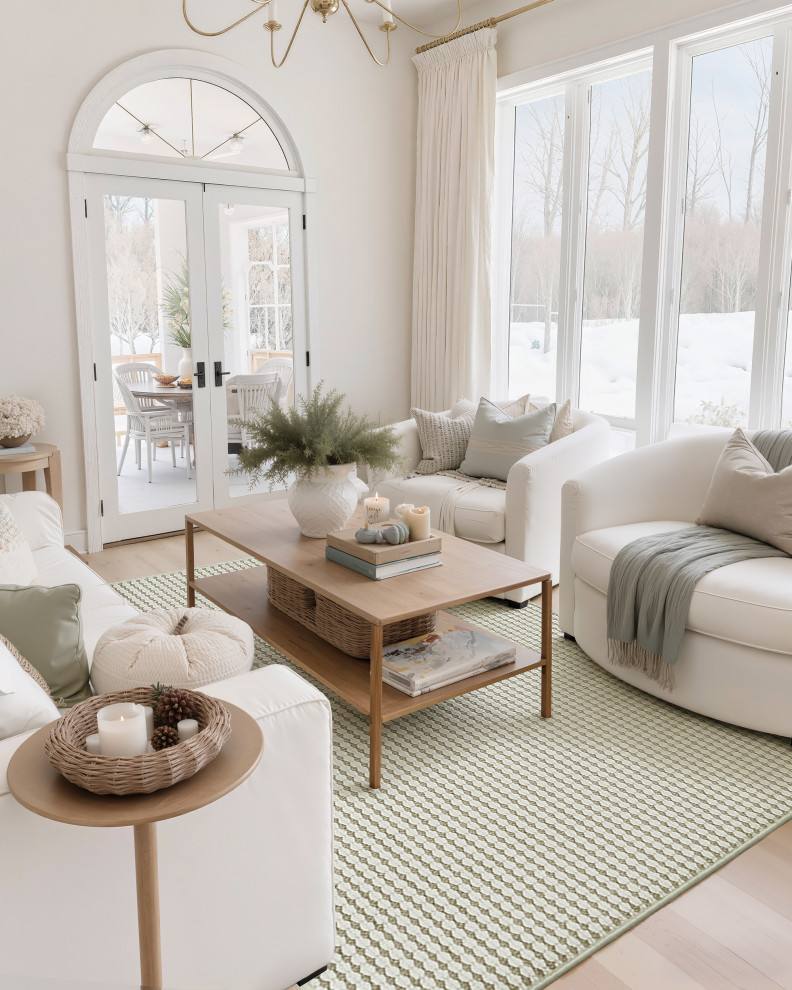 Example of a minimalist living room design in Richmond