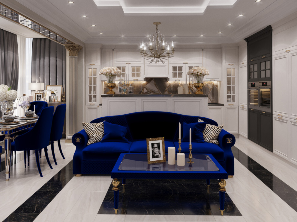 Визуализация кухни-гостиной.