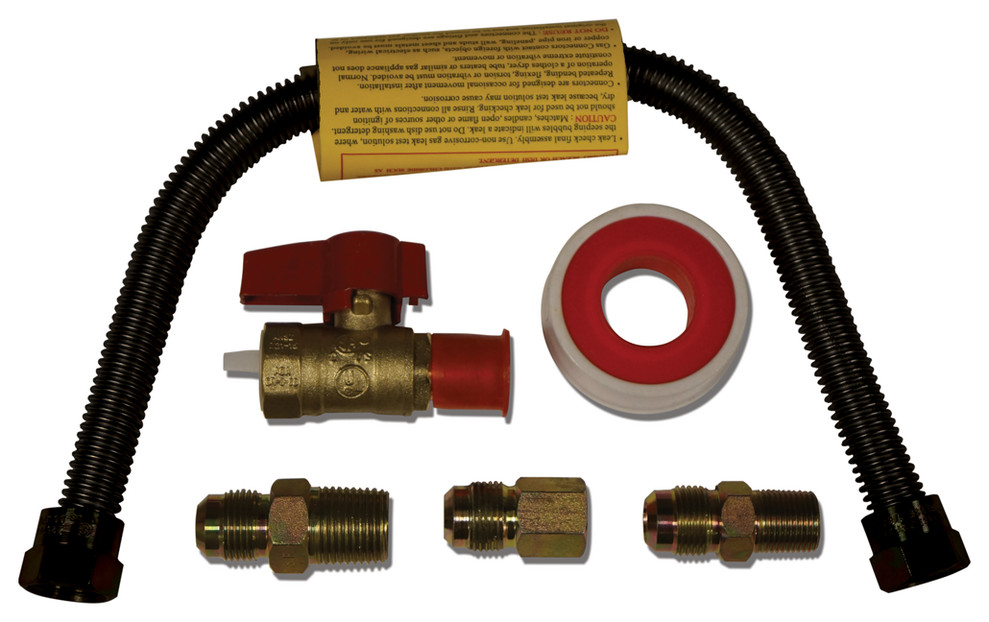 24" Universal Gas Appliance Hookup Kit, Black , GLS20224TF Heating