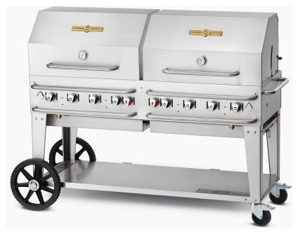 60" Single Inlet Rental Grill With Roll Domes and Bun Racks, Propane