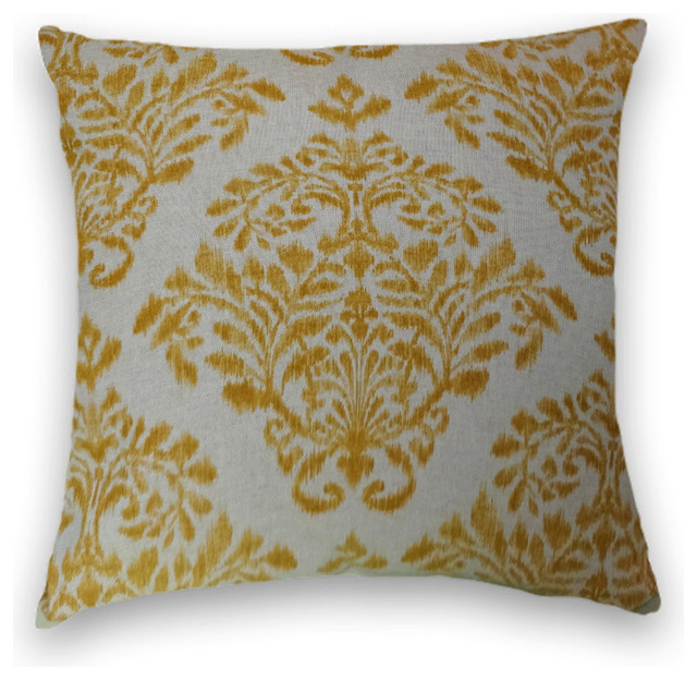 Cody and Cooper Designs - Yellow Gold Ikat Floral Throw - View in Your Room! Houzz