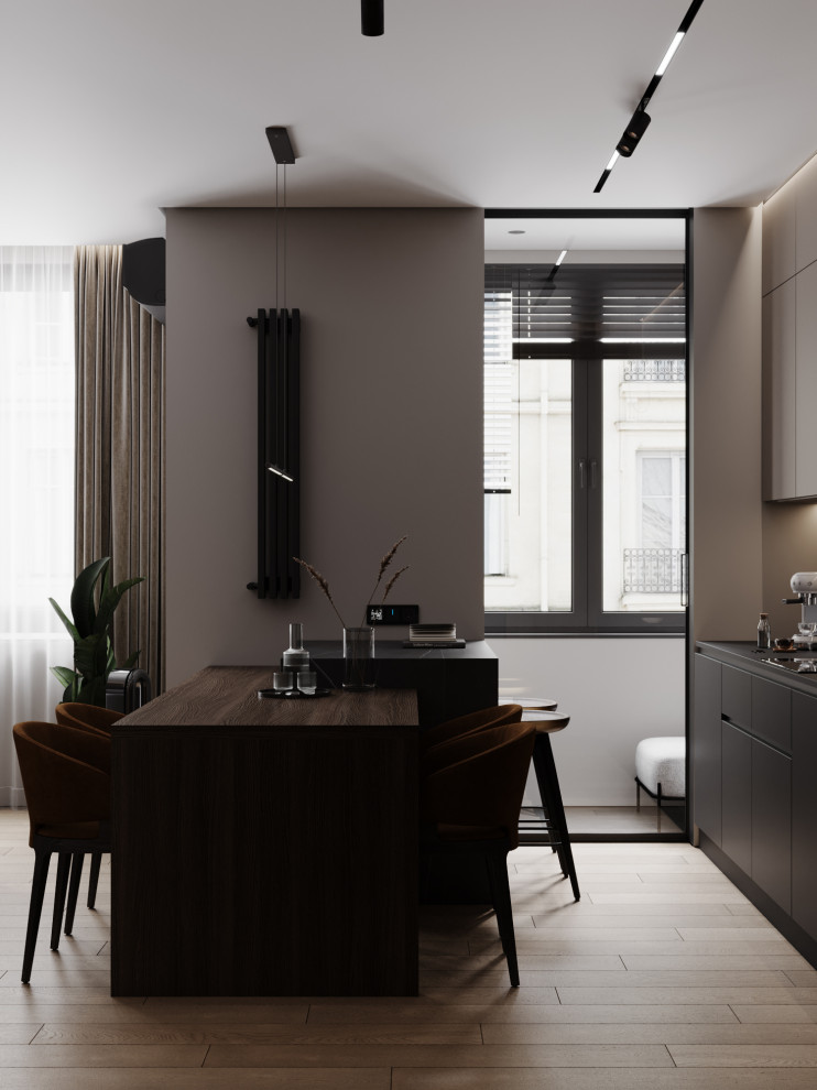 Брутальный современный интерьер, ЖК Румянцево Парк