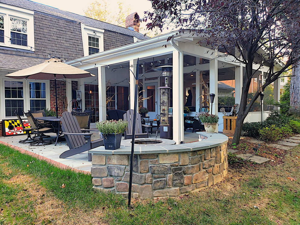 Screened Deck and Stone Patio