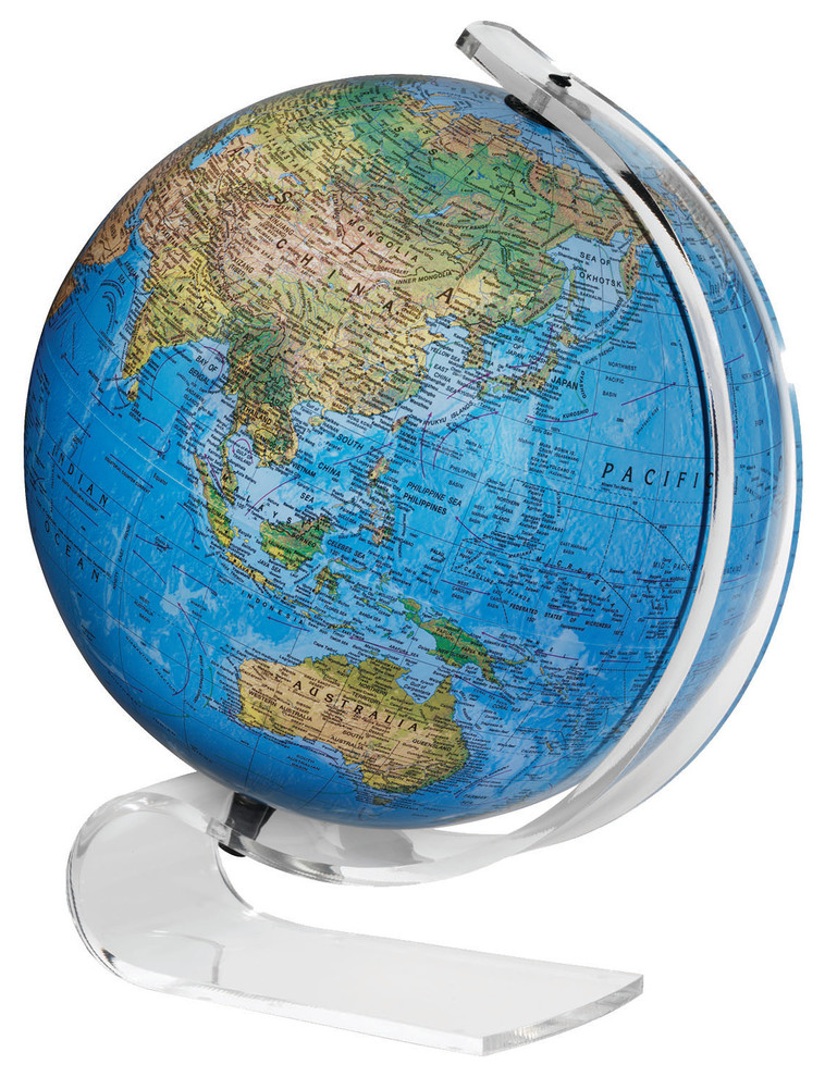 Consulate Illuminated Desktop Globe Contemporary World Globes by
