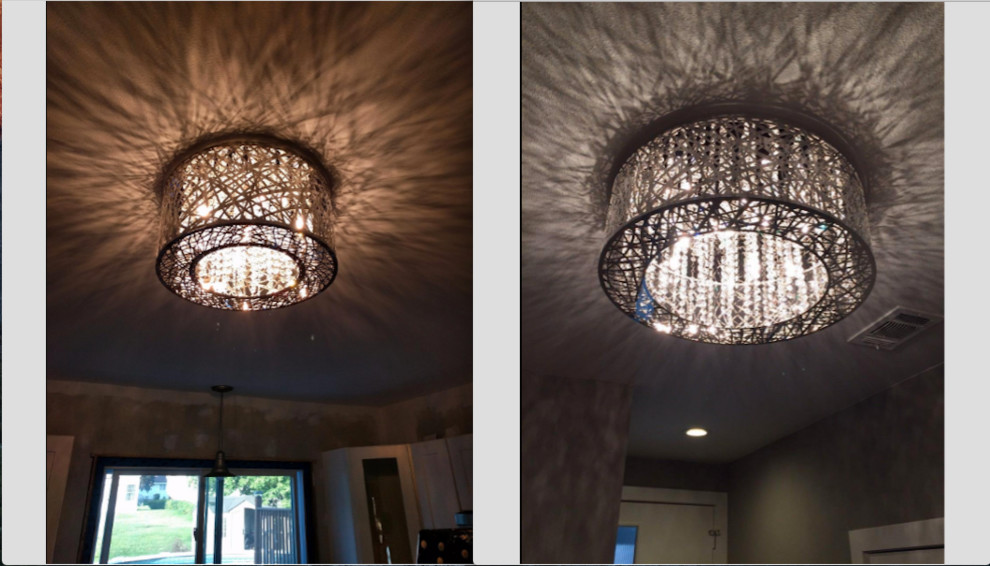 Flushmount size for powder room? (photos included) | Houzz Forum