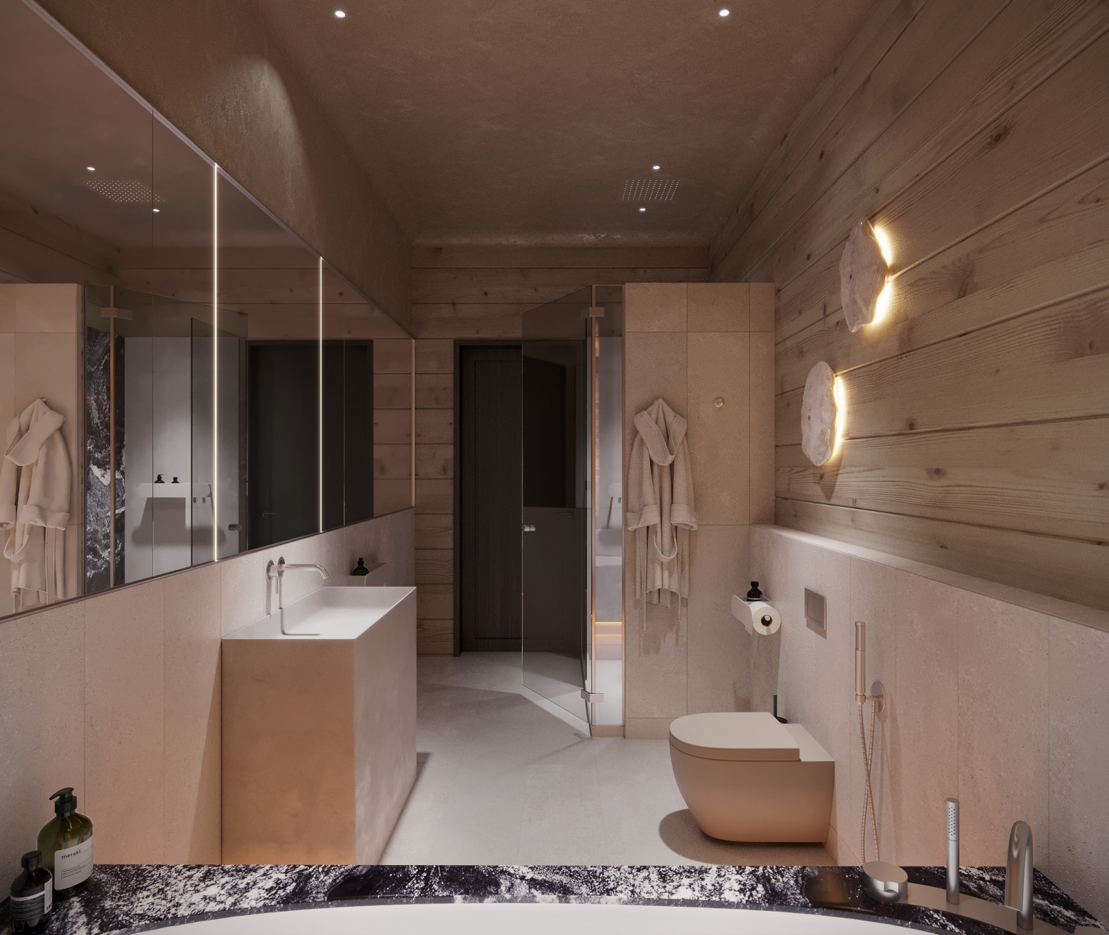 Интерьер подмосковного брусового дома компании Honka