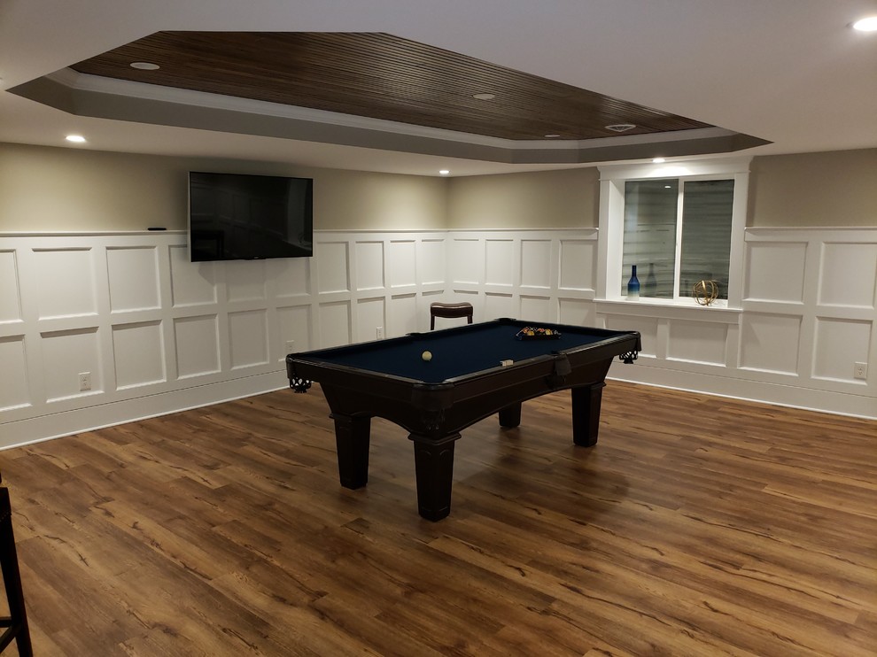 Basement - transitional basement idea in Boston