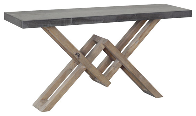 White Pine And Concrete Console Transitional Tables White Pine And Concrete Console