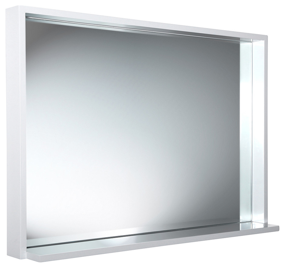 Allier Mirror With Shelf, White, 40"