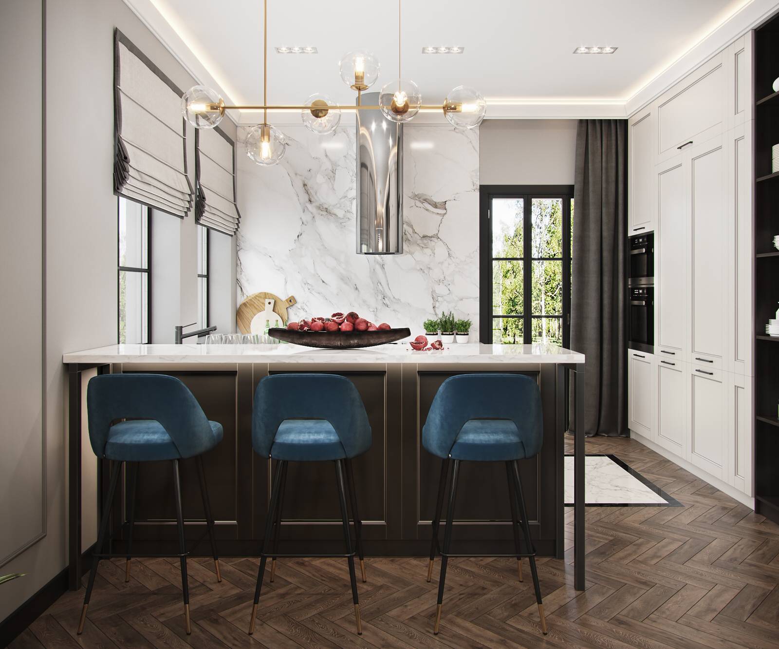 Частный дом в Санкт-Петербурге. Кухня-столовая