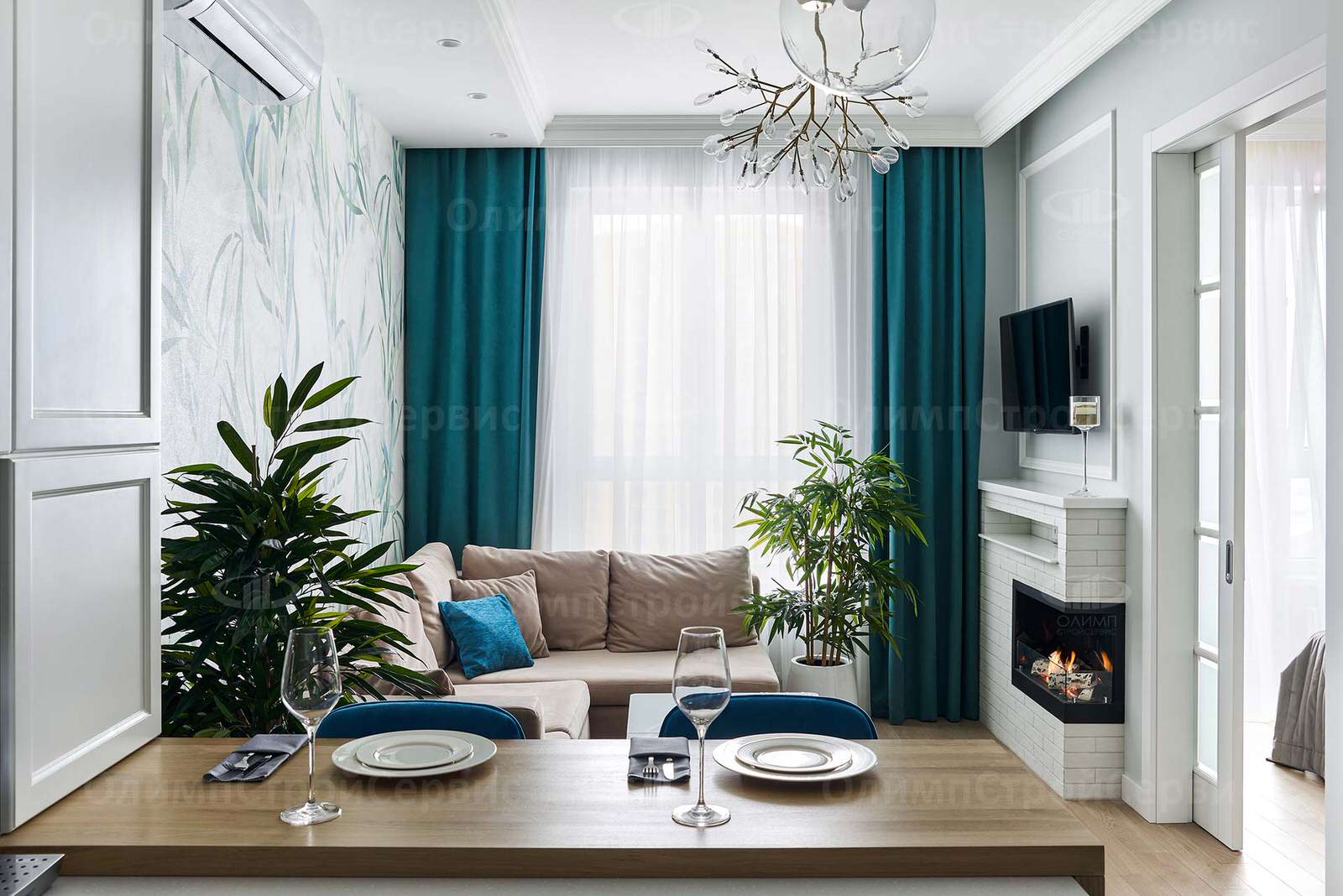 Дизайн и ремонт однокомнатной квартиры в стиле «Современная классика»