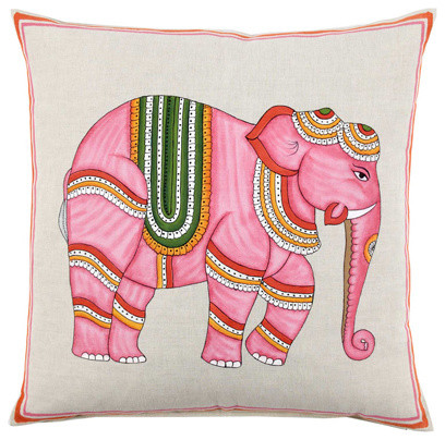 Pink Elephant Decorative Pillow