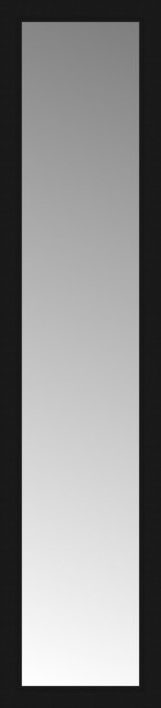 14"x55" Custom Framed Mirror, Smooth Black