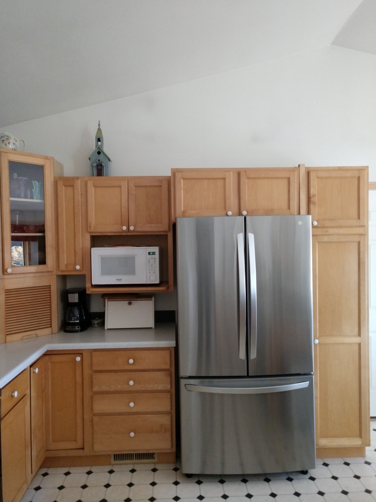 Refrigerator does fit, should I raise upper cupboard? Repost w/photo