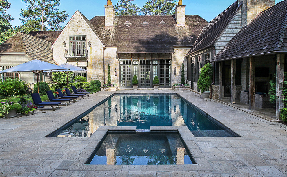 Hillside Manor Transitional Pool Atlanta by Land Plus