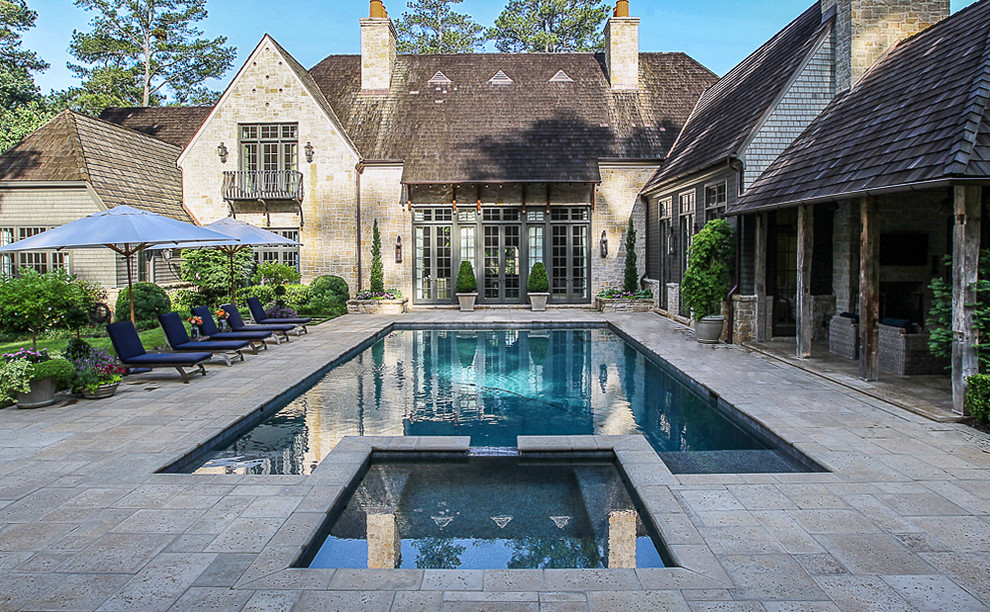 Inspiration for a transitional pool in Atlanta.