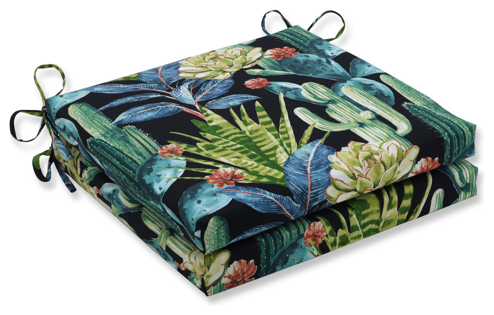 Outdoor/Indoor Hatteras Ebony Squared Corners Seat Cushion 20x20x3, Set