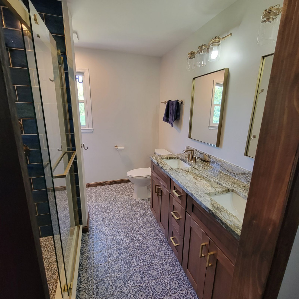 Bold and Blue Master Bathroom