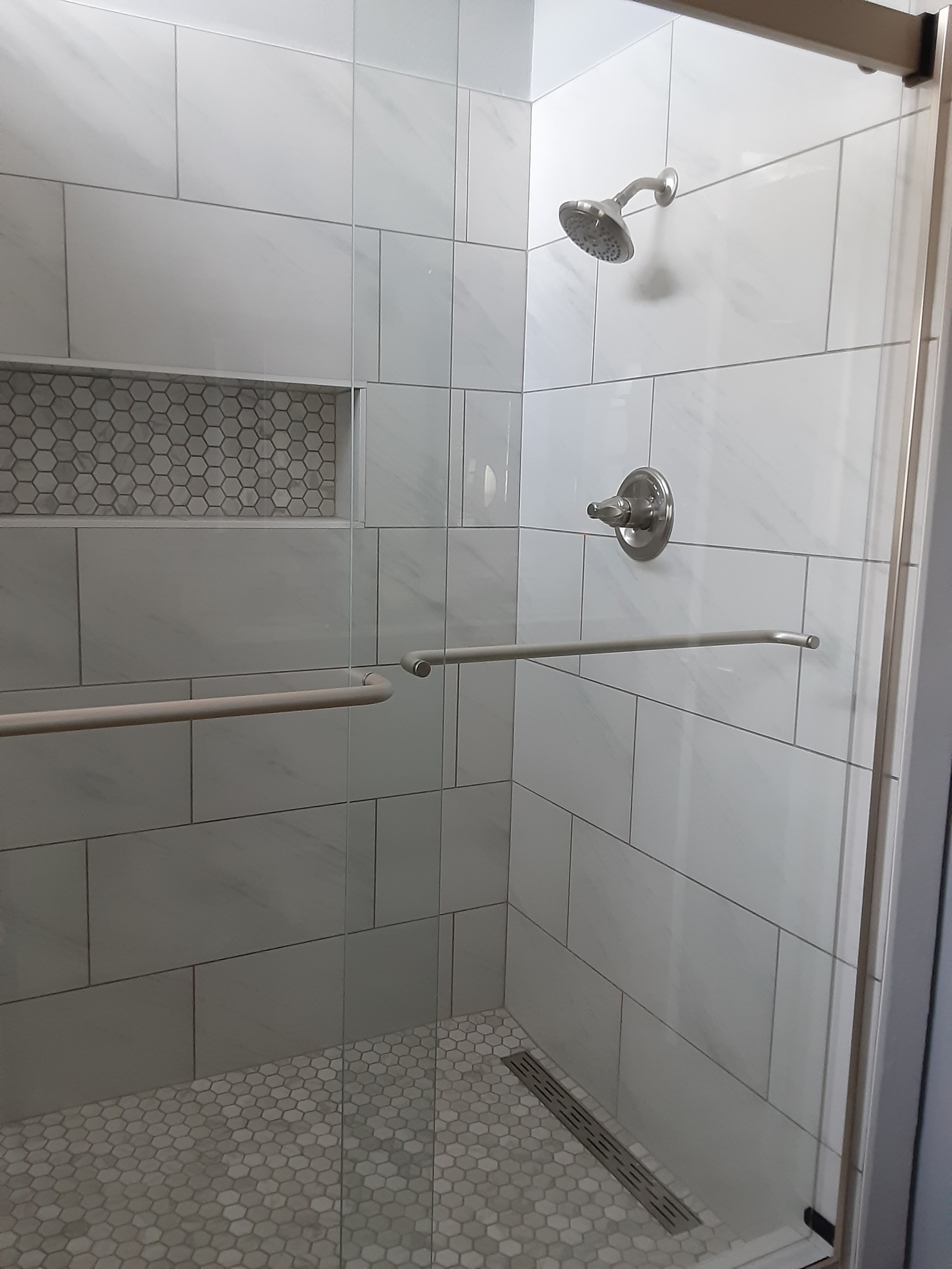 Master Bath Tub Conversion to Shower and Linen Closet