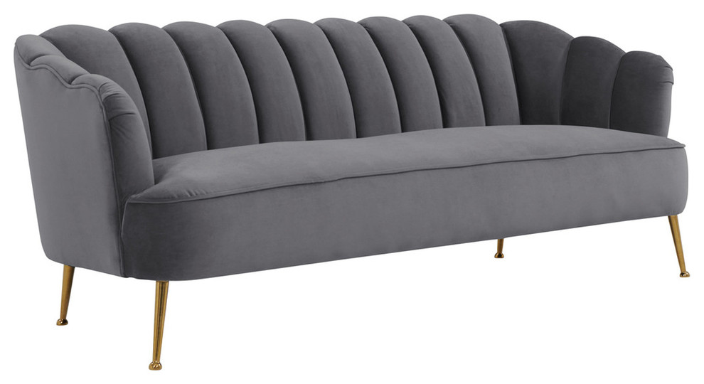 Gray Art Deco Hollywood Regency Glam Couch - Contemporary - Sofas - by  HedgeApple | Houzz