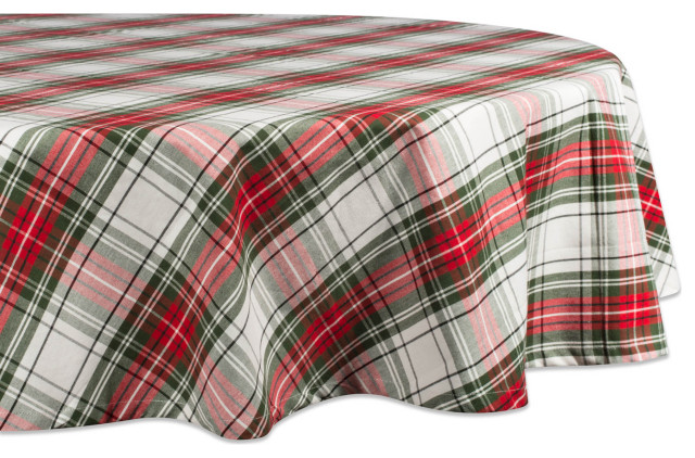 DII Christmas Plaid Tablecloth 70 Round - Rustic - Tablecloths - by ...