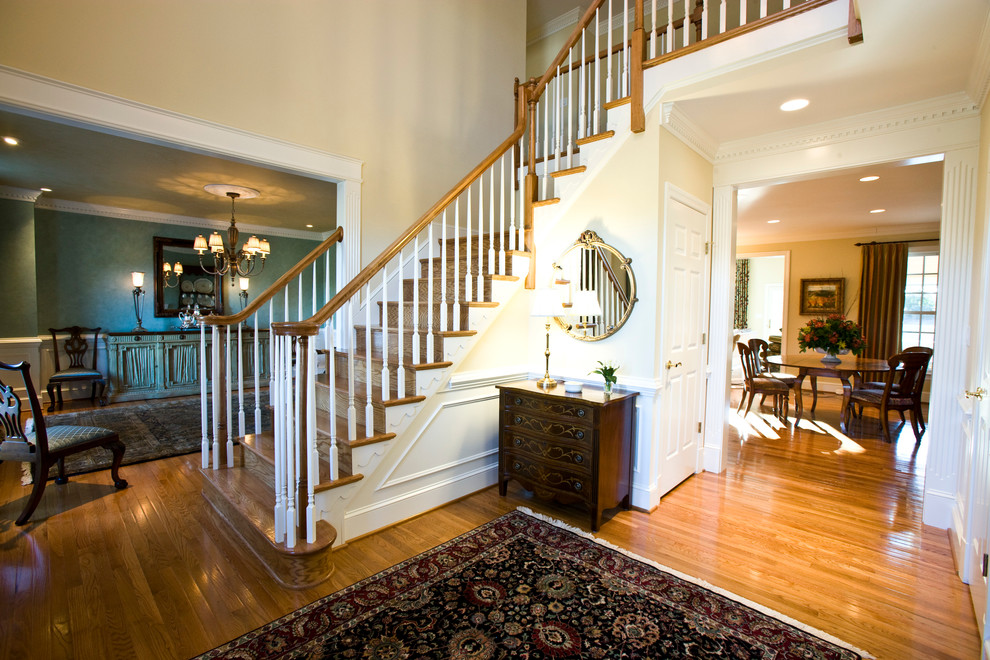 Mid-sized traditional foyer in Richmond with medium hardwood floors and a single front door.