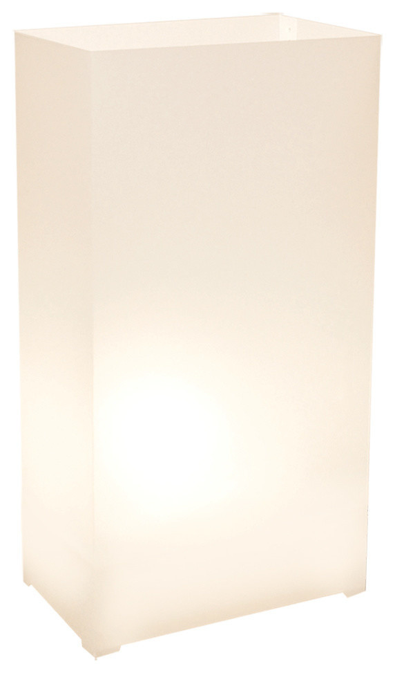 Plastic Luminaria Lanterns, White, Set of 10, White