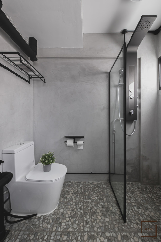Industrial bathroom in Singapore.