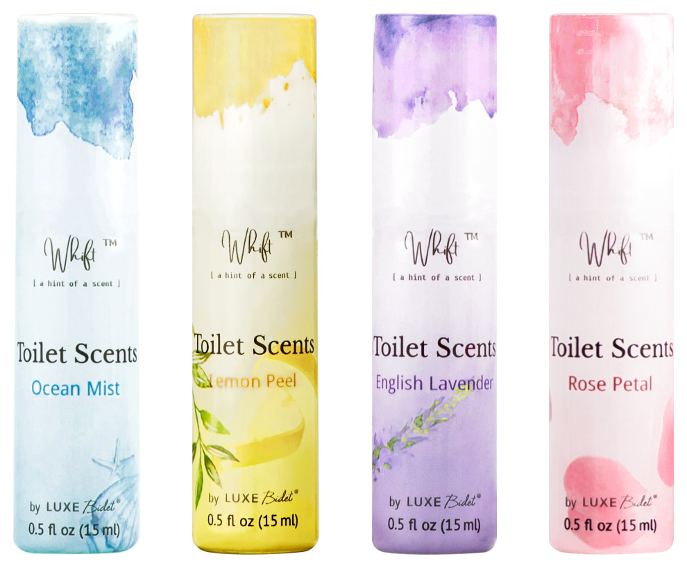 Whift Toilet Scents by LUXE Bidet, Value 4Pack (Rose, Lemon, Lavender, Ocean) Modern Home