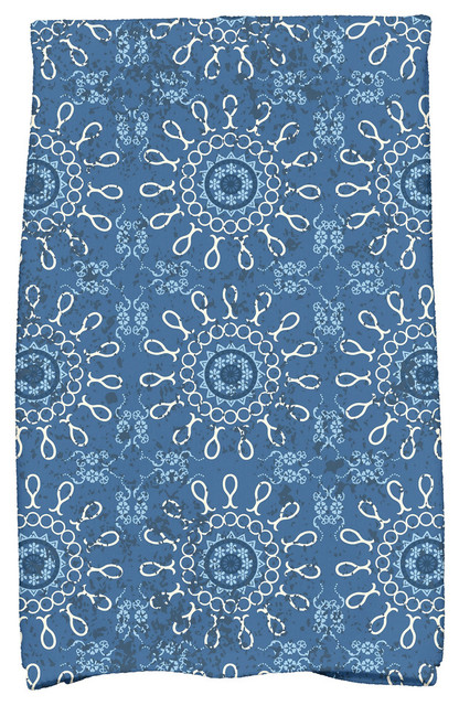 Sun Tile Geometric Print Kitchen Towel, Blue