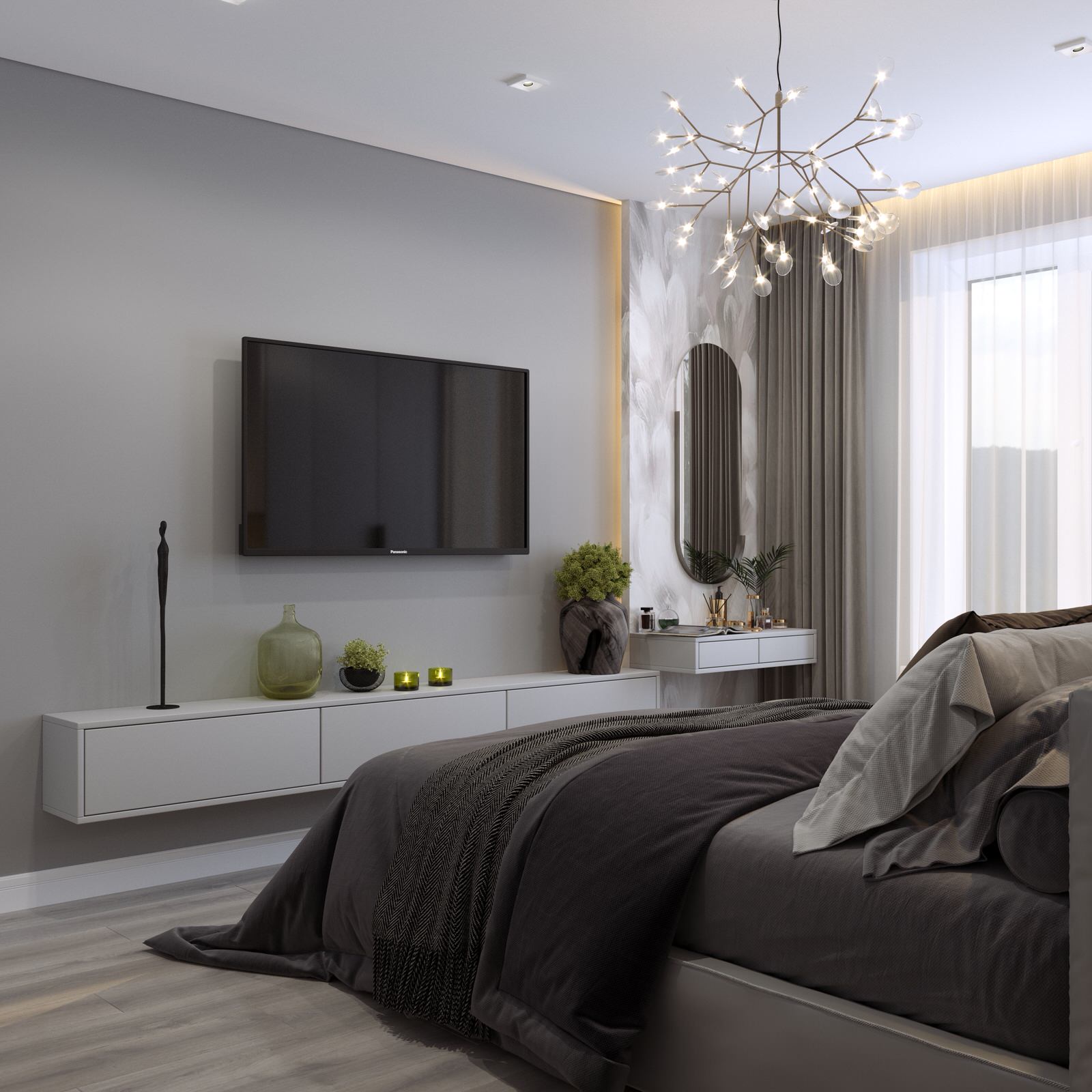 Стильный интерьер в серых тонах