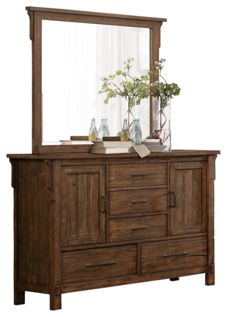 Tanhill Rustic Craftsman Dresser And Mirror Reclaimed Oak