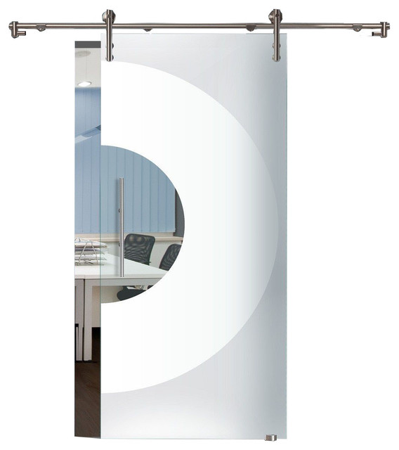 Interior Sliding Barn Glass Door/Frosted, Contemporary Decoration Contemporary Interior