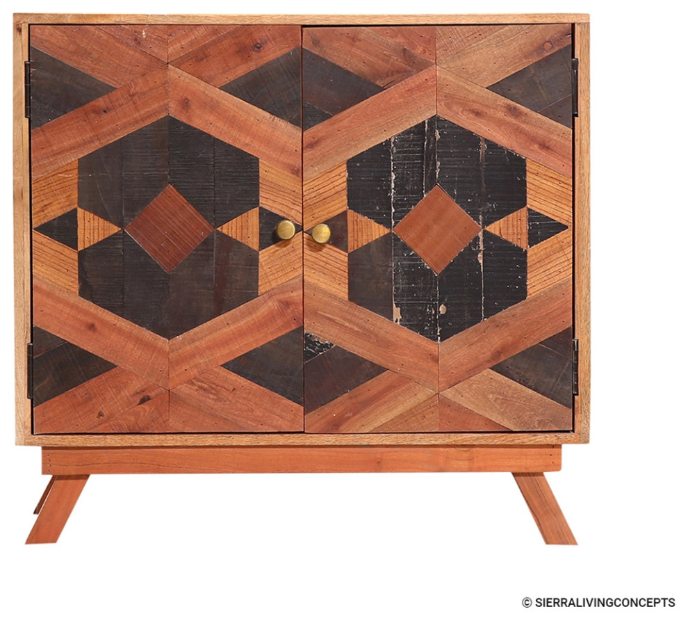 Rustic Solid Wood 2 Tier Handcrafted Storage Rustic Storage