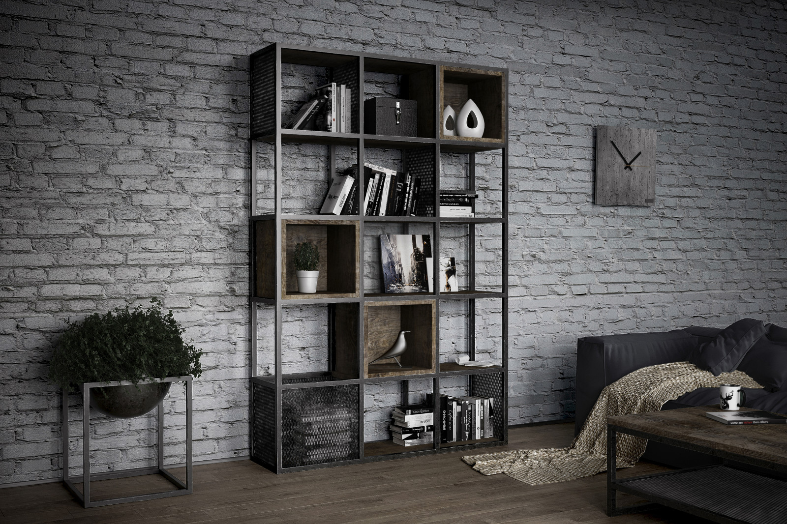 Мрачная и брутальная квартира лофт