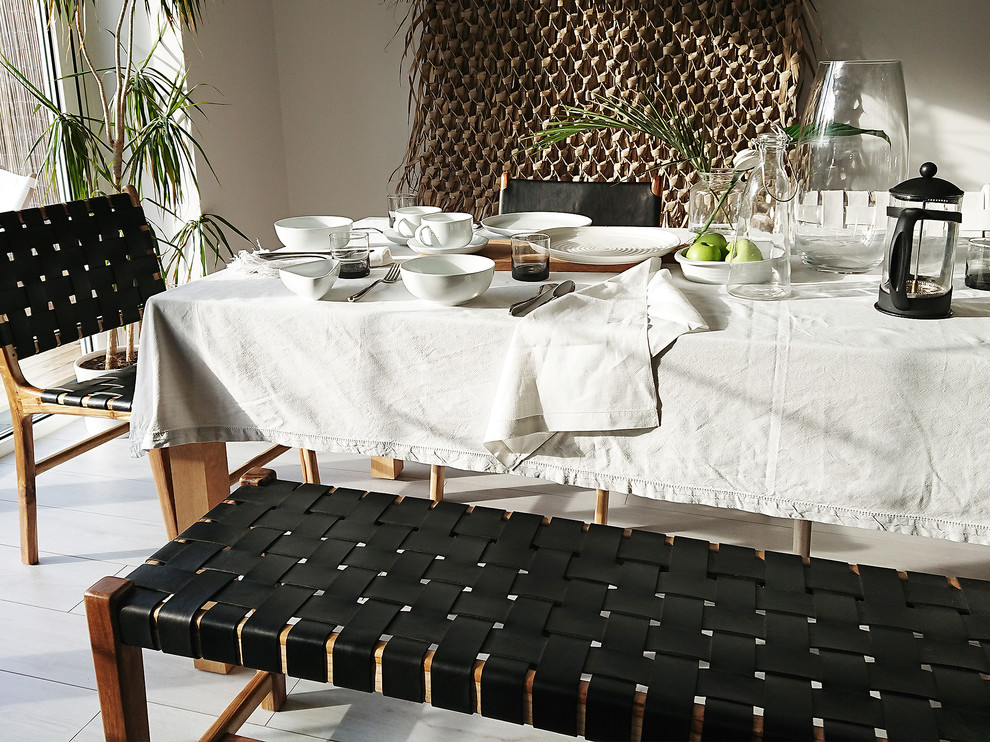 Photo of a scandinavian dining room in Surrey.